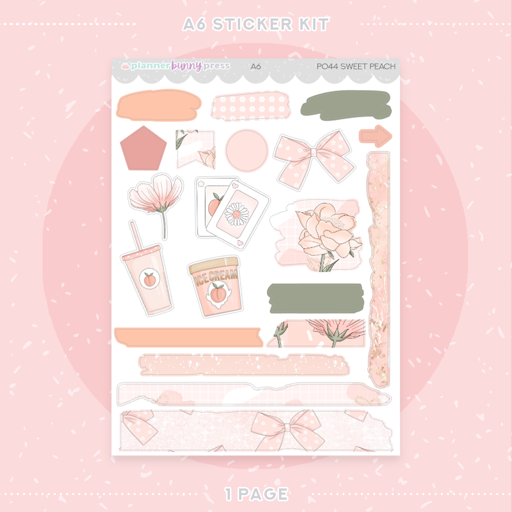 Sweet Peach | A6 Sticker Kit