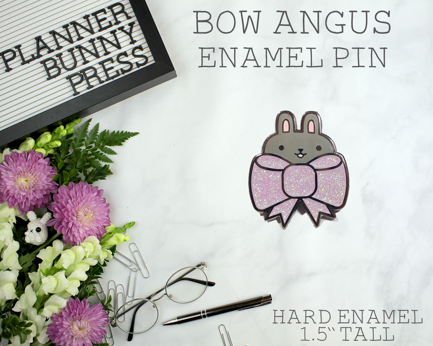 Bow Angus Enamel Pin