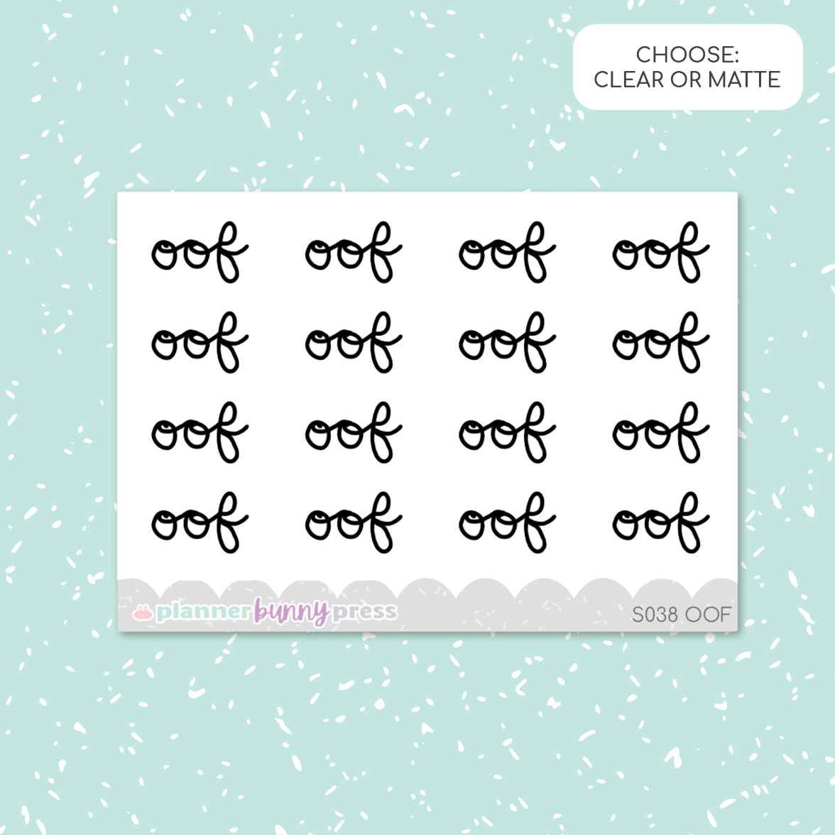 Oof | Script Mini – Planner Bunny Press