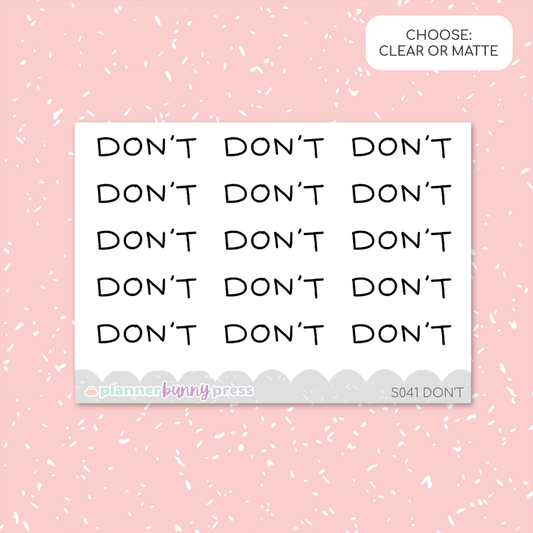 Don't | Script Mini
