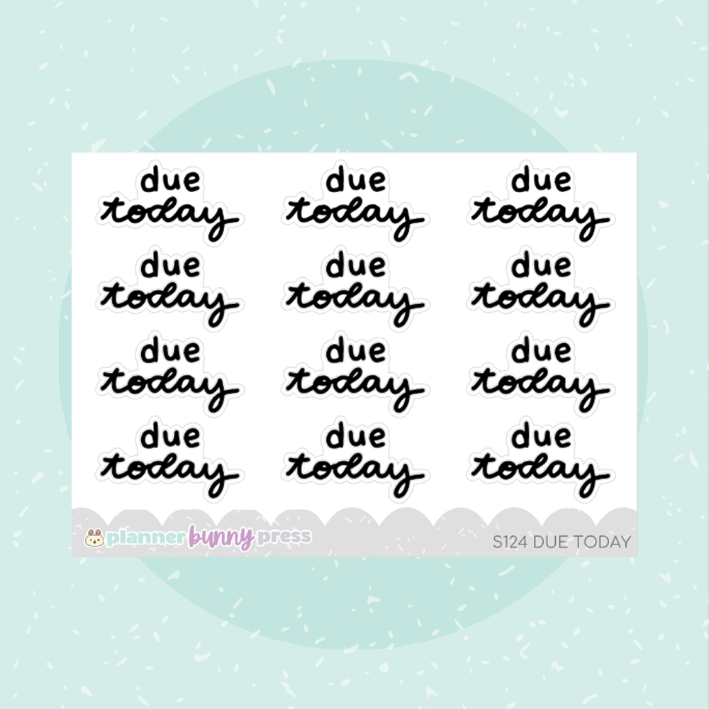 Due Today | Script Mini – Planner Bunny Press