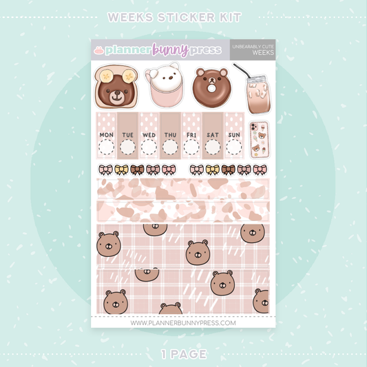Unbearably Cute | Hobonichi Weeks Sticker Kit