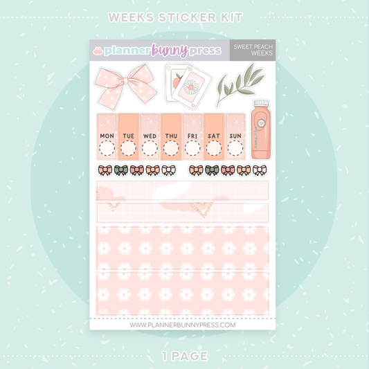 Sweet Peach | Hobonichi Weeks Sticker Kit